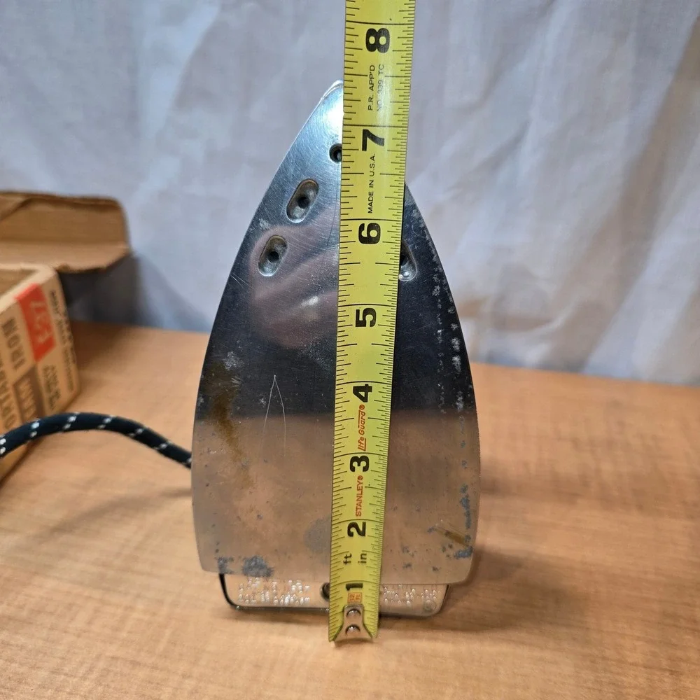 Vintage GE Portable Steam Iron Manual Iron Warranty with box‎ TESTED WORKS!